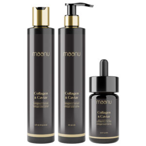 Szampon, maska i serum kolagenowe Collagen & Caviar Maanu 2 x 250 ml, 50 ml