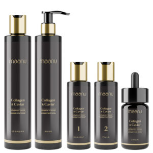 Zestaw do rekonstrukcji kolagenowej włosów Collagen & Caviar Maanu 2 x 250, 2 x 100, 50 ml